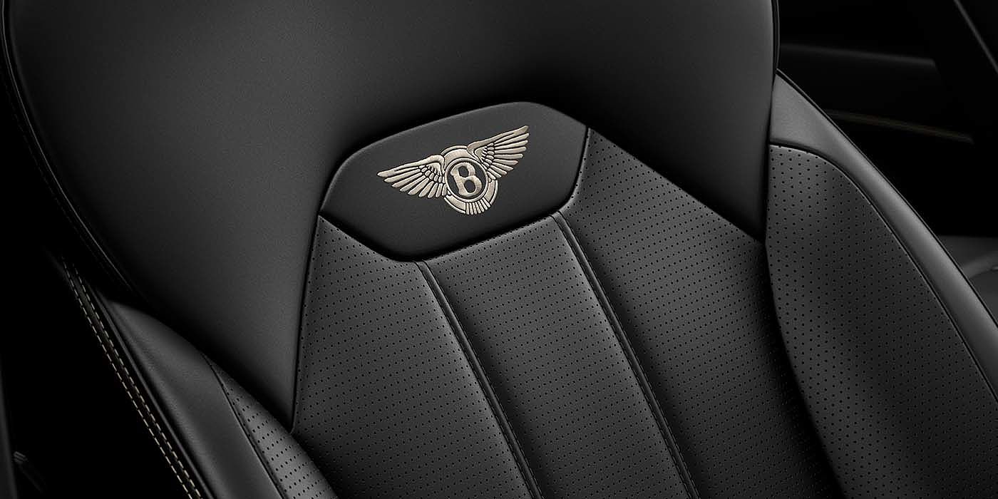 Bentley Bristol Bentley Bentayga EWB SUV Beluga black leather seat detail