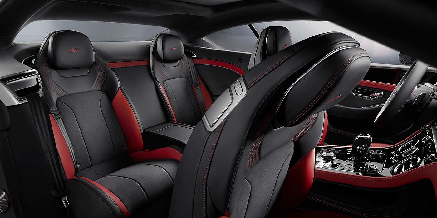 Bentley Bristol Bentley Continental GT S coupe in Beluga black and Hotspur red hide with S emblem stitching