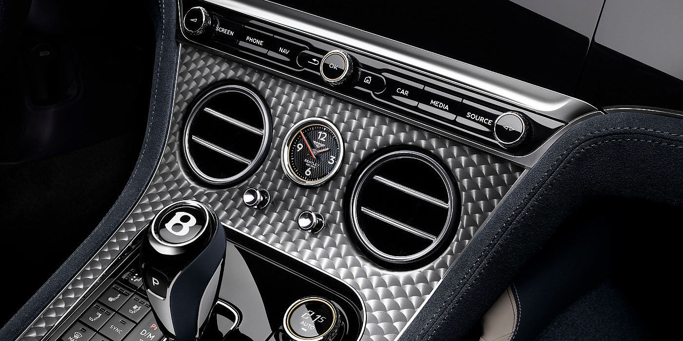 Bentley Bristol Bentley Continental GTC Speed convertible front interior engine spin veneer detail