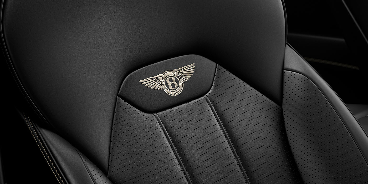 Bentley Bristol Bentley Bentayga SUV seat detail in Beluga black hide